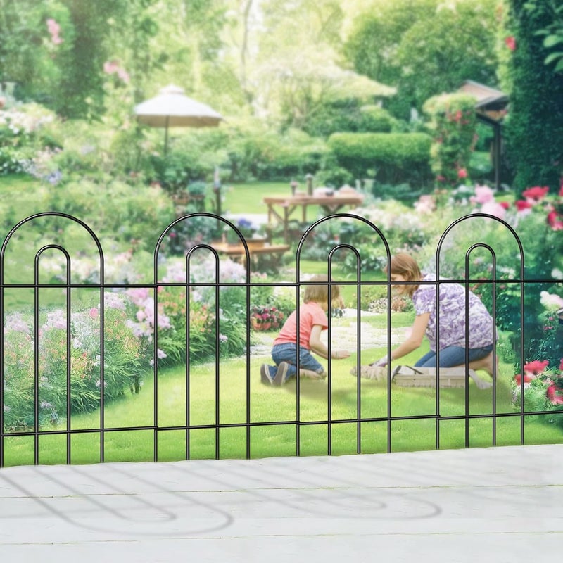FOREHOGAR Garden Fence Border 32inX20ft Black Metal Wire Garden Fencing Panel Outdoor Folding Decorative Fences Flower Lawn Edging for Landscape Patio Yard - Image 2